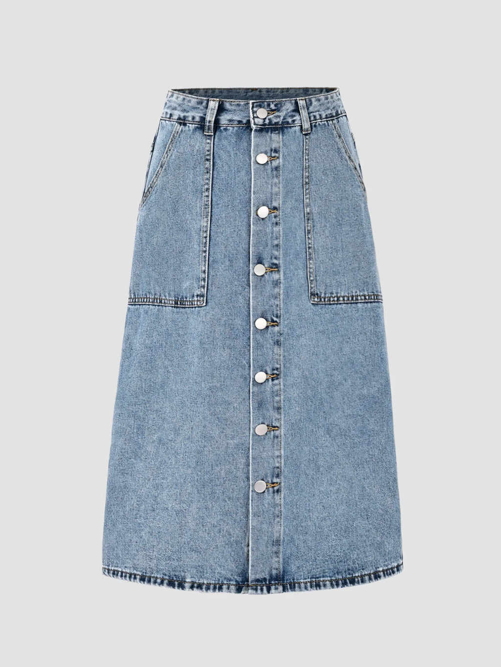 European Beautiful Woman High Waist Elastic Medium and Long Denim Skirt, Thin Split Fork Over Knee Hip Wrap One Step Skirt