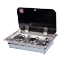 RV Gas Stove Stainless Steel Two Burners Electric Pulse Ignition Gas Cooktop