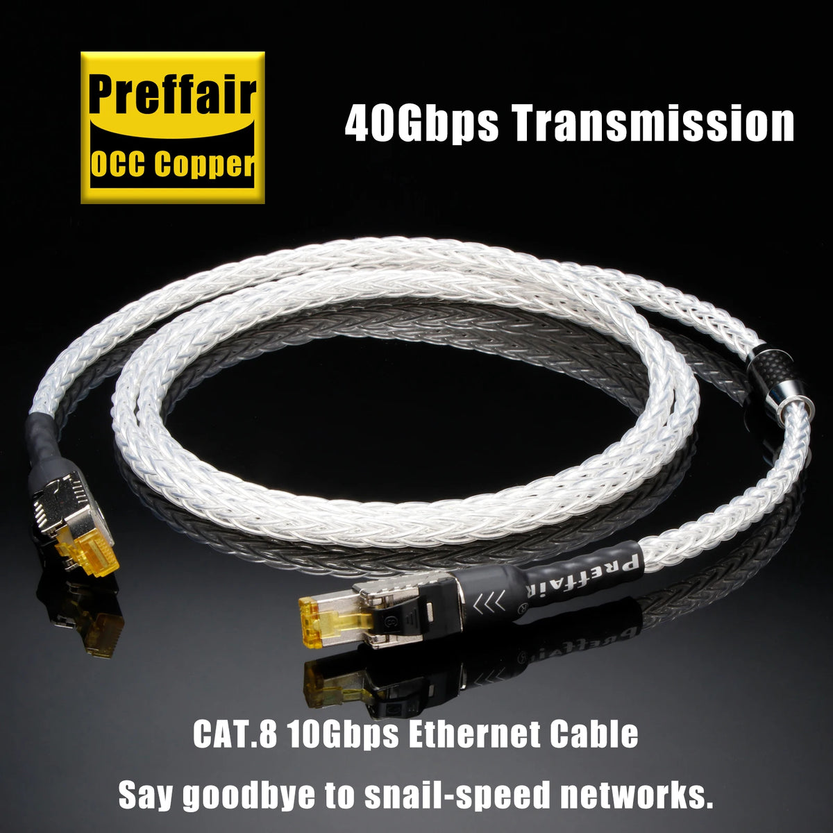 HiFi Cat8 Network Cable 40Gbps 2000MHz RJ45 Network Patch Cable 8n OCC CAT Ethernet Speed Lan Line Apply to Computers Notebooks