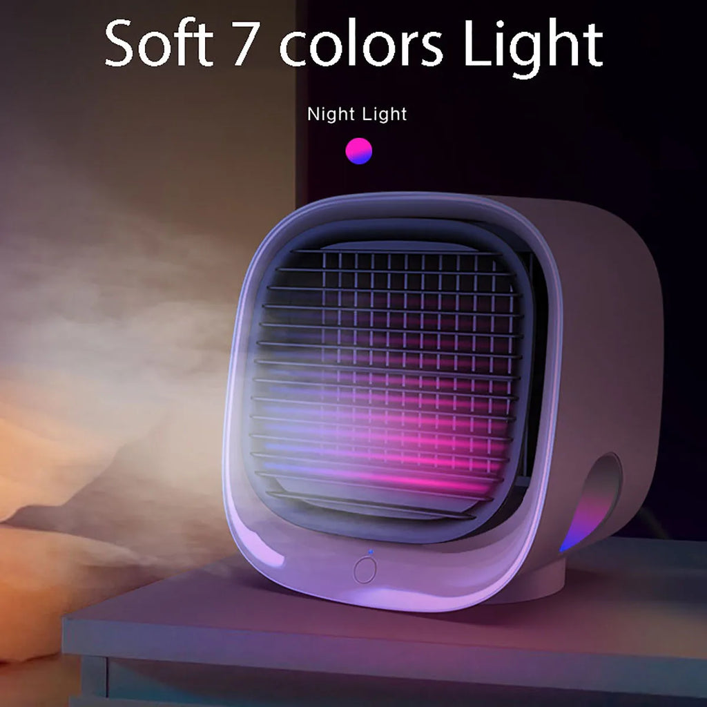 5V Home Mini Portable Air Conditioner 3 Colors Light Conditioning Humidifier Purifier USB  Humidification Cooler with Water Tank