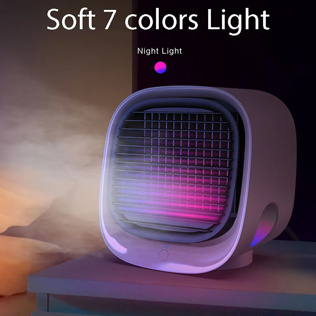 5V Home Mini Portable Air Conditioner 3 Colors Light Conditioning Humidifier Purifier USB  Humidification Cooler with Water Tank
