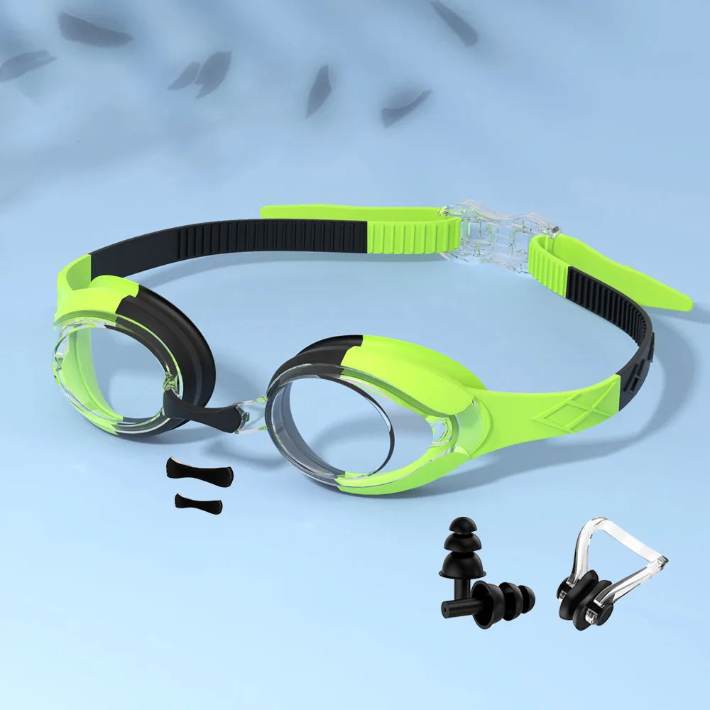 Kids Swimming Goggles Waterproof Swim Eyewear Glasses Anti-fog&Leak Girls Boys Youth Quick Adjustable Strap Age 3-14 Years Old