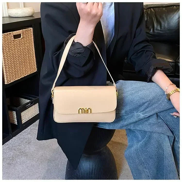 Classic Designer Leather Handbag For Women Crossbody Shoulder Bag Elegant Ladies Tote Purse Luxury Brand