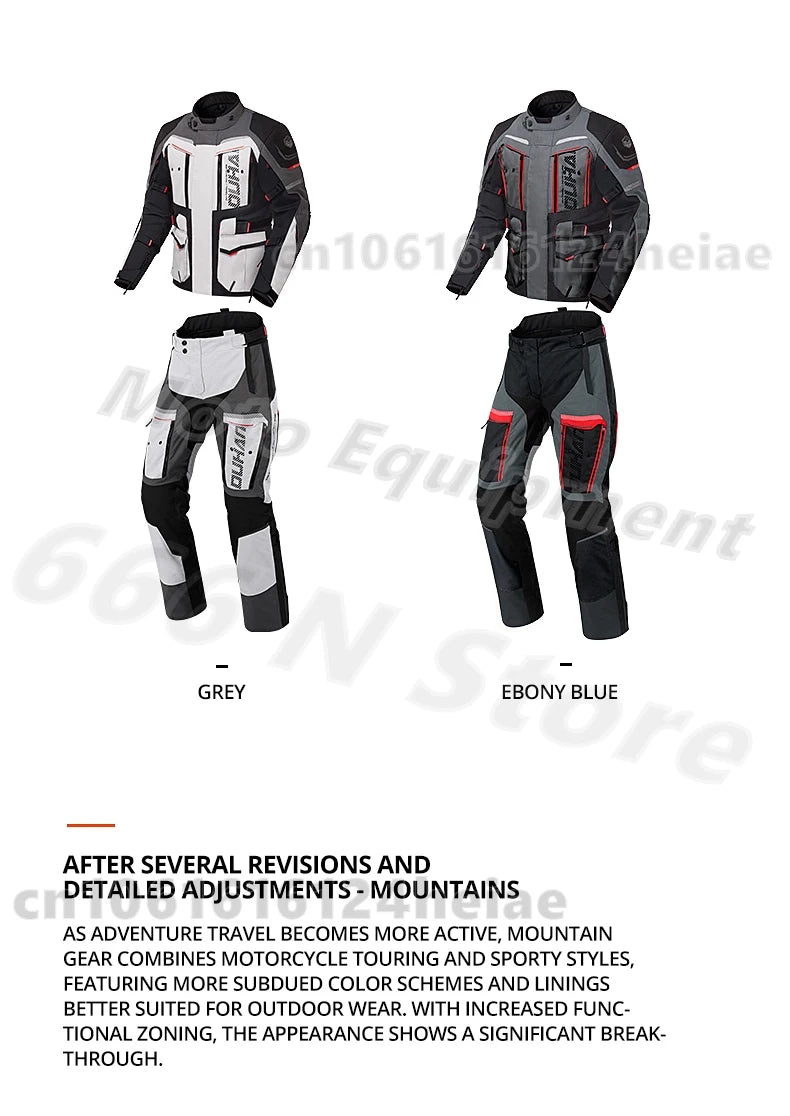 Waterproof Motorcycle Jacket and Pants Suit with CE Level Fall Protection Motocross Riding Gear for All Weather Conditions