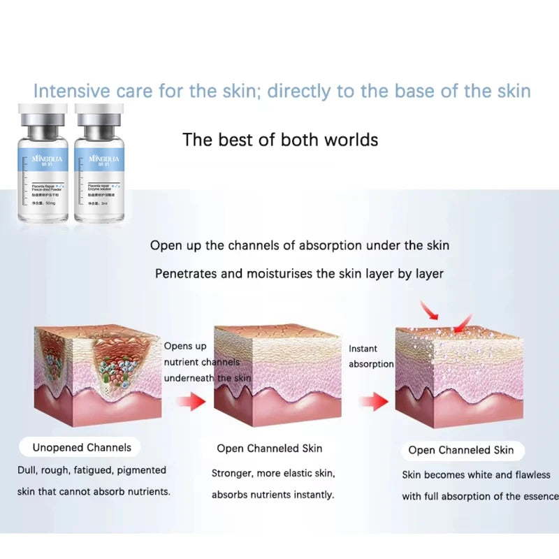 Facial Polypeptide Freeze-dried Powder Skin Booster 0.25mm Microneedle Serum Hydration Brightening Improve Elasticity Skin Care