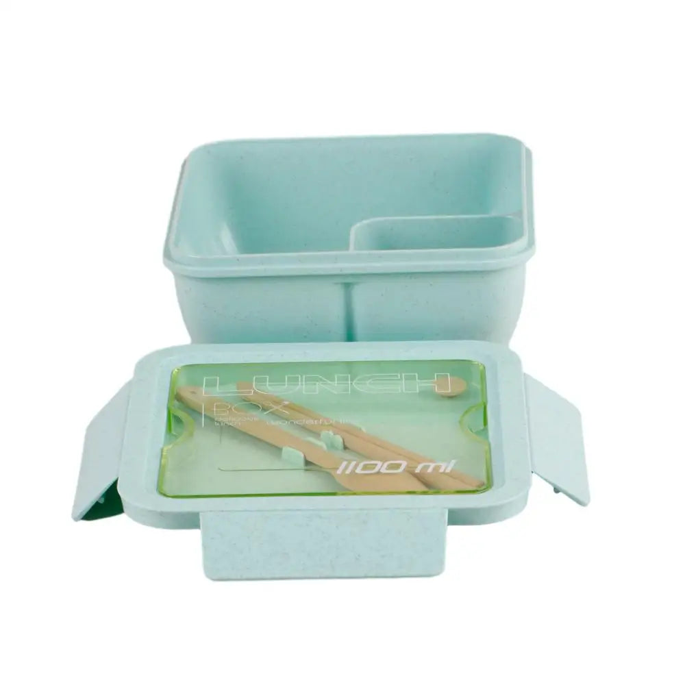 Microwave Lunch Box, Eco-Friendly BPA Free Wheat Straw Bento Box with Chopsticks , Kitchen Food Container ,Soup Can with Spoon