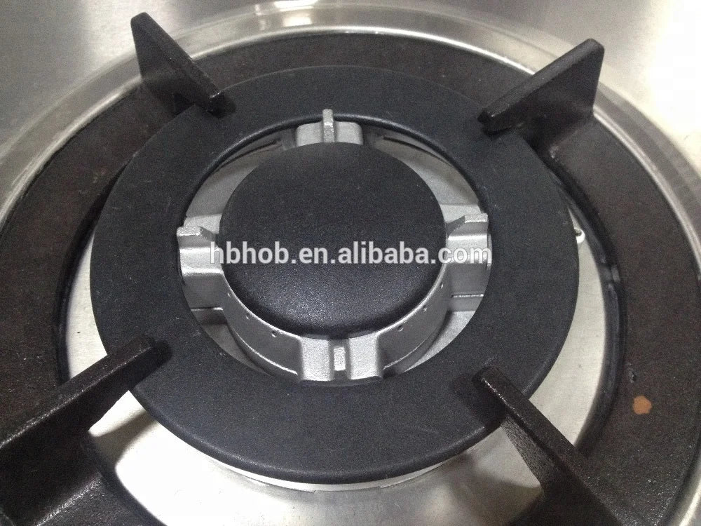 3 Burner Kitchen Gas Stove Electronic Ignition Built-In Tempered Glass Cast Iron Ceramic Aluminum for LPG for Kitchen Use