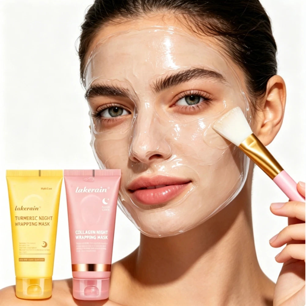 Korean Turmeric Collagen Bio Pack Night Mask Peel Off Sleeping Mask Anti-Aging Lifting Moisturizing Deep Repair Facial Skin Care