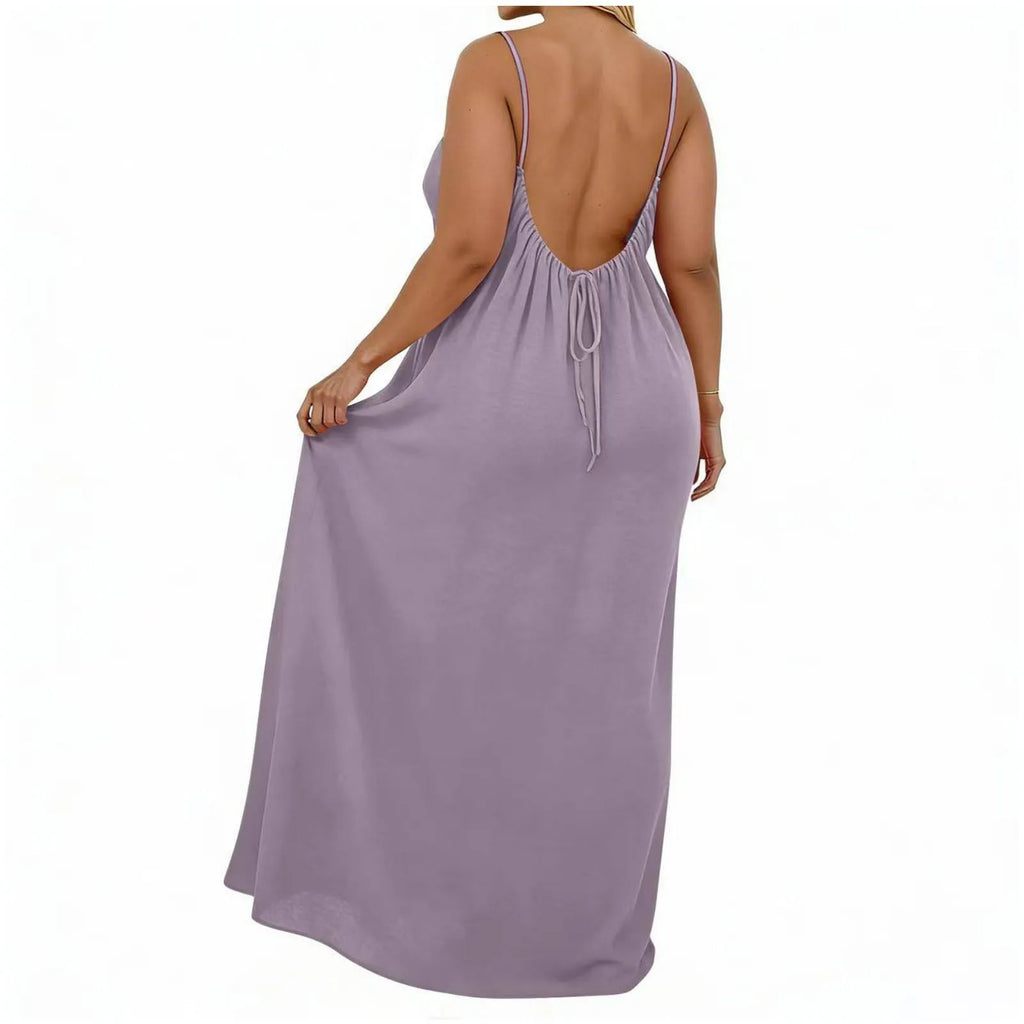 Sexy Suspender Long Dress For Women Plus Size Backless Strappy Maxi Dresses Summer Holiday Beach Party Sundress Robe Vestidos