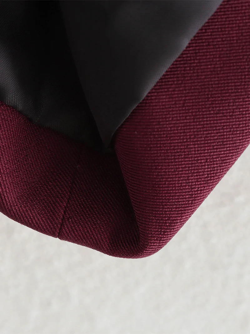 New Burgundy Blazer Women Autumn Winter Vintage Double Breasted Suit Jacket for Woman Fashion Streetwear Classic Blazers Coat