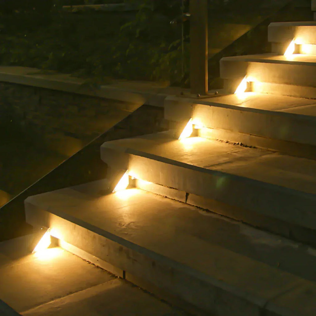 Outdoor Solar Step Lights, Warm White Light,IP66 Waterproof, Auto On, for Patio, Yard, Driveway, Porch Decoration