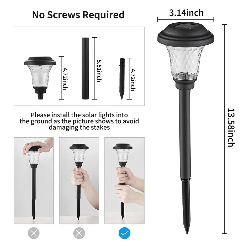 Solar Light Outdoors New Garden Lamps Powered Waterproof Landscape Path for Yard Backyard Lawn Patio Decorative LED Lighting