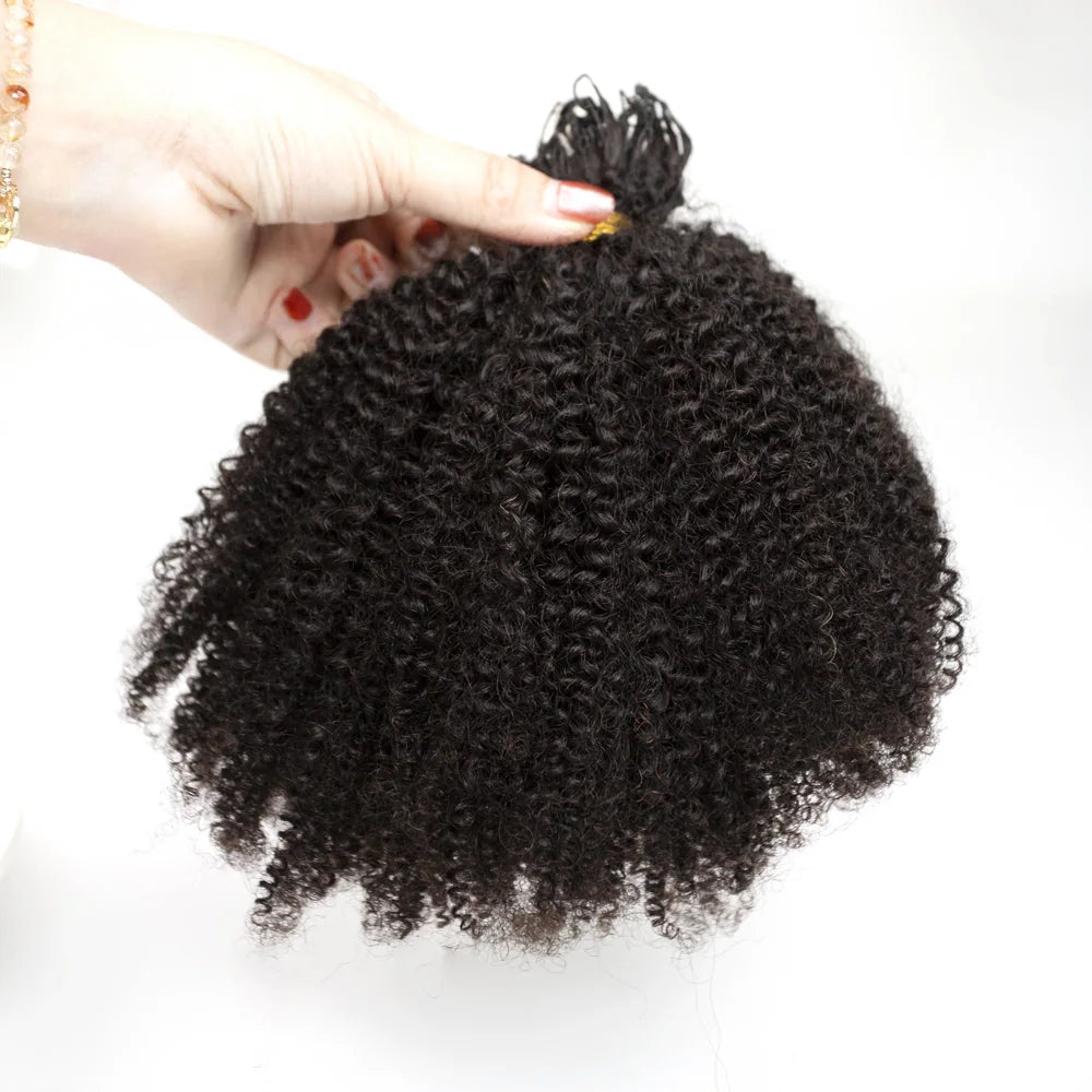 Afro Kinky Curly Miracle Knots Human Crochet Hair Invisible Pre-Separated Feather Crochet Human Hair Extensions For Women