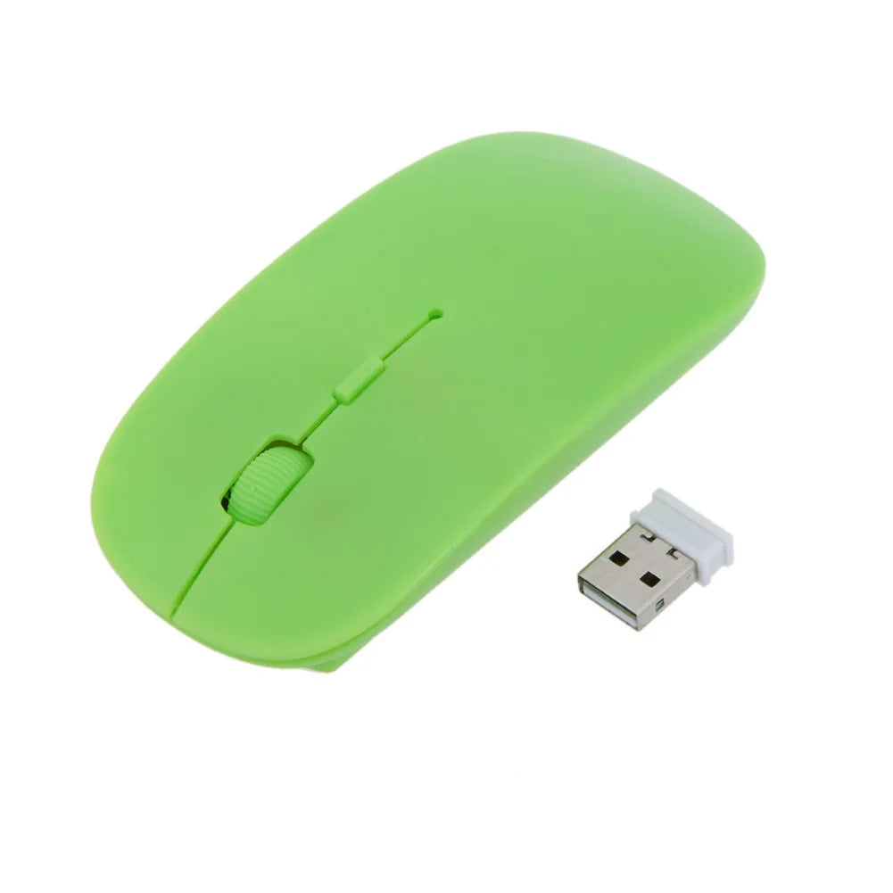 Portable Creative Mini Ultra Slim Cute Wireless Bluetooth Mouse 2.4G Receiver Laptop Gaming Mice PC 1000dpi Computer Accessories