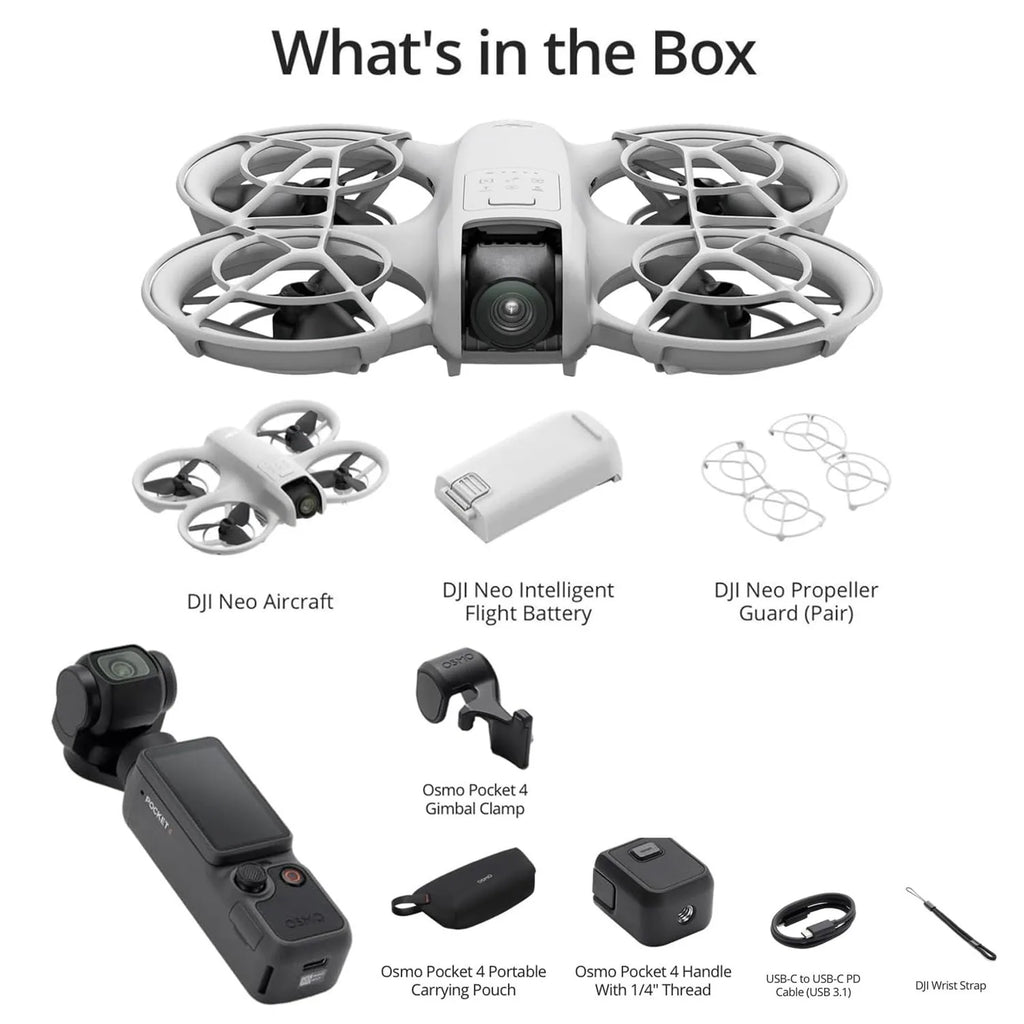DJI Osmo Pocket 4 Standard combo,4K/6K Pocket Gimbal Camera All New with 1-Inch Sensor 107GB Storage ActiveTrack 7.0 for Vloggers