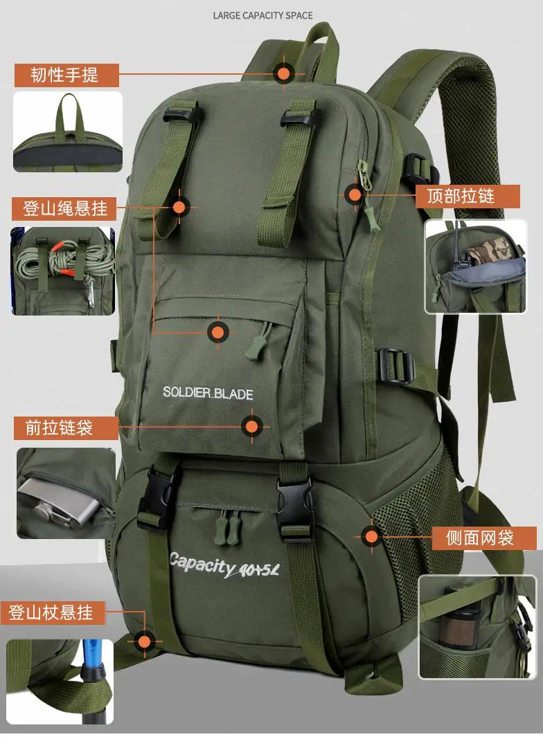 New Hiking Mountaineering Bag 50l Large Capacity Waterproof Ultra Light Outdoor Sports Backpack For Men