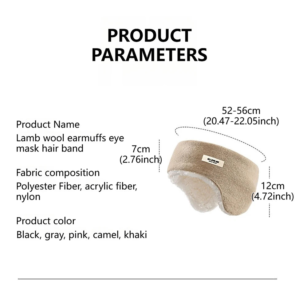 GTUBIKE Winter Earmuffs Headwear Anti-cold Warm Thickened Fleece Ear Protection Head Cover Windproof Thermal Running Headband