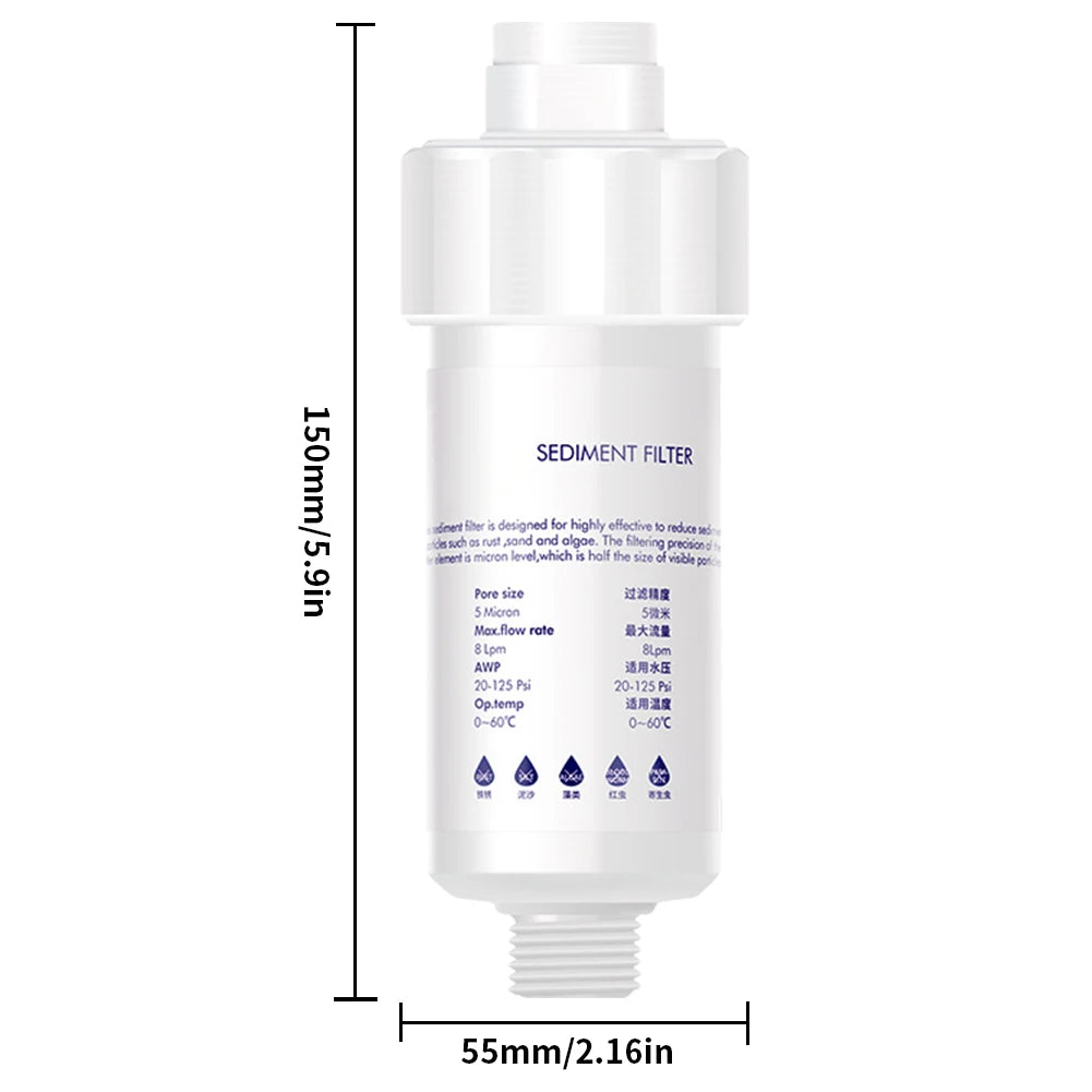 PP Cotton Pre-Filter Water Micron Filtration Water Outlet Purifier Kits Front Purification Strainer Small Household Filte