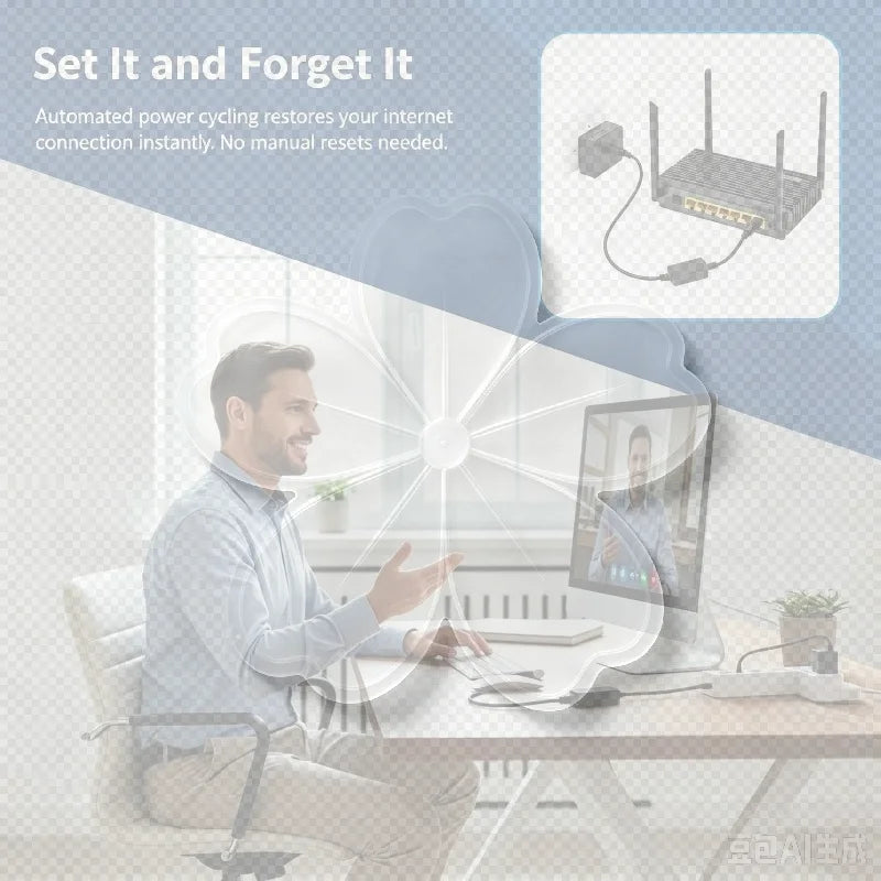 Router Automatic Reboot Cable 24H Auto Reset Multi Voltage Support For Home Office Wifi Routers