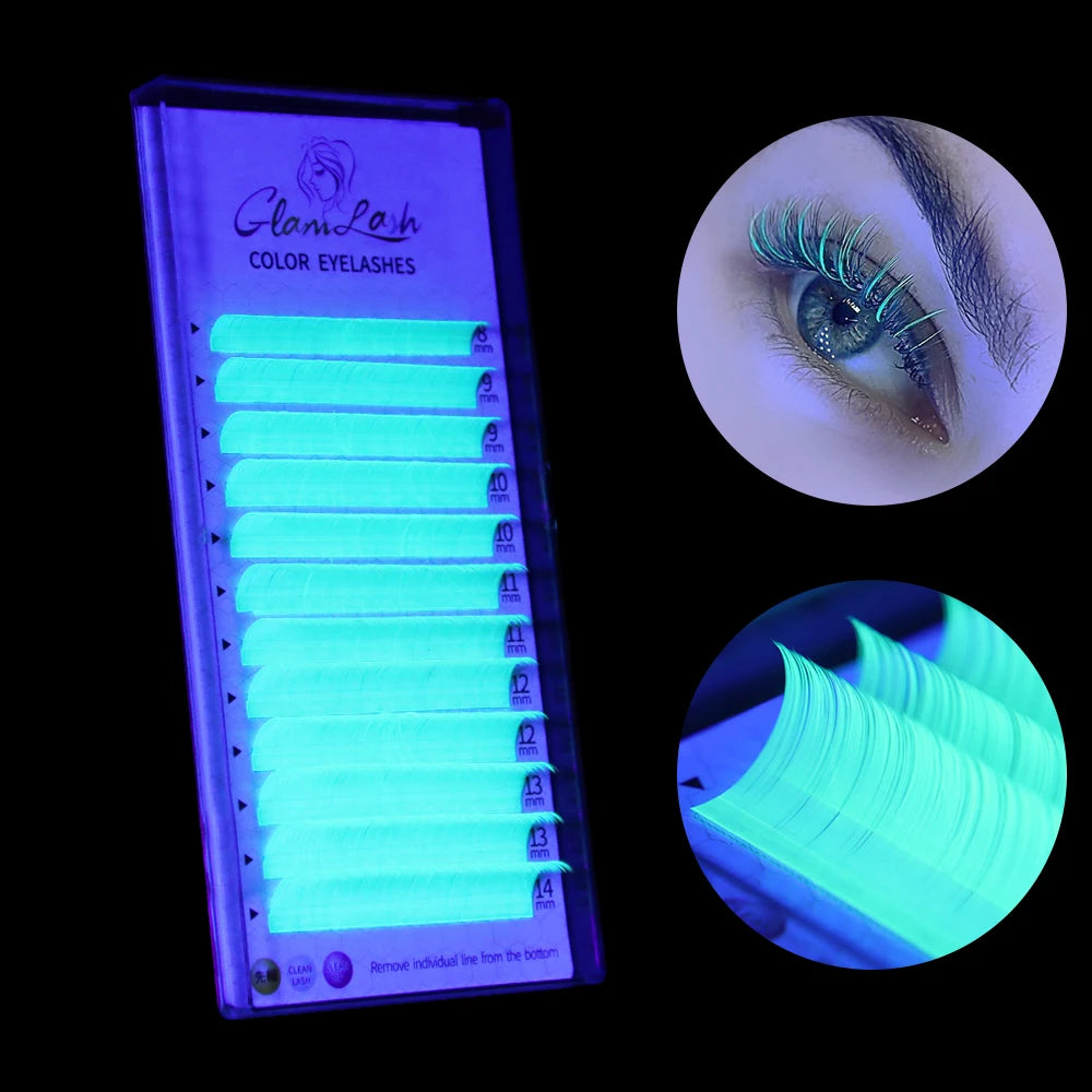 Colored Lashes Eyelash Extensions C/D/L/LU(M) Curl Mix 8-15mm Natural Soft Individual Green/Blue/Brown/Purple/Pink Eyelashes