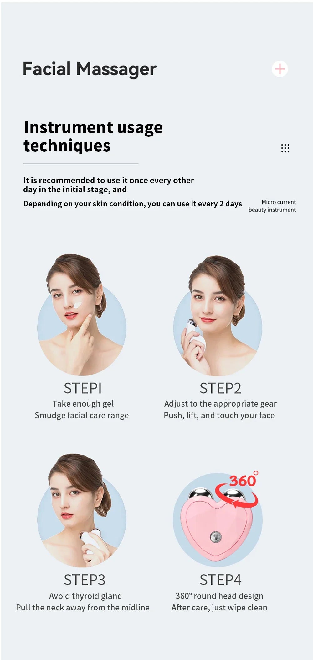 Face Lifting Machine Facial Massager EMSMicrocurrent Roller Skin Tightening Charging Facial Anti Wrinkle Rejuvenation Beauty