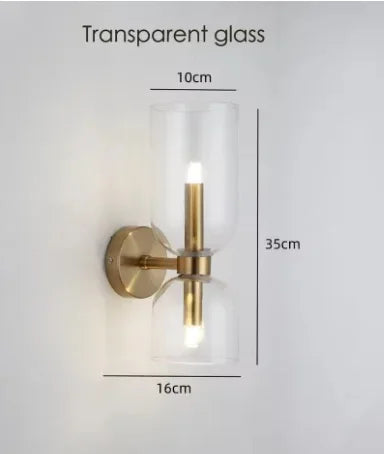Postmodern Luxury Bedroom Bedside Wall Lamp Glass Shade Modern Minimalist Background Corridor Staircase Art Wall Lighting