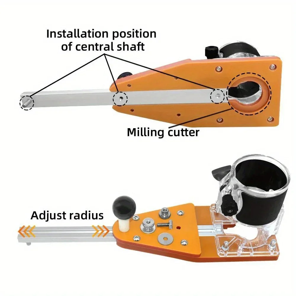 Woodworking Router Circle Cutting Jig, Electric Hand Trimmer Inverted Balance Base Plate for Round Cutting Grooving Arc Chamfer
