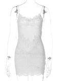 Woman Clothing Spaghetti Strap Mesh Lace Patchwork Party Club Dress Female Sexy See-through Sleeveless Short Evening Dresses