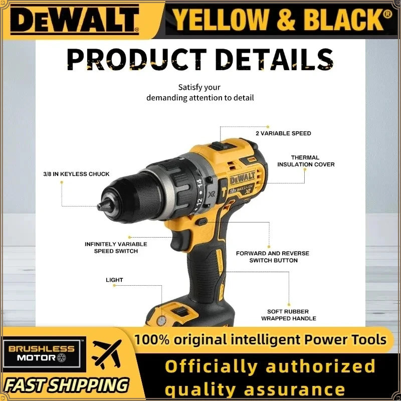 Dewalt DCD796 Cordless Brushless Impact Drill Brushless Drill Multifunctional Rechargeable Portable 18V Battery Power Tools