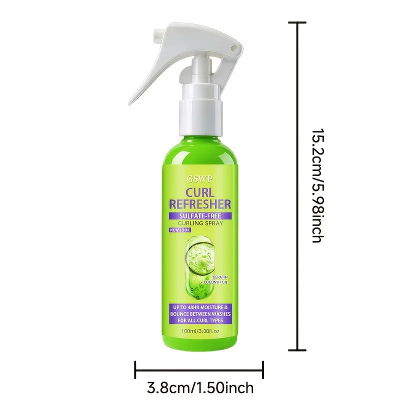 GSWP CURL REFRESHER SPRAY, Up to 48 Hours of Moisture and Bounce. Suitable for All Types of Curly Hair and Styling. 100ml/200ml