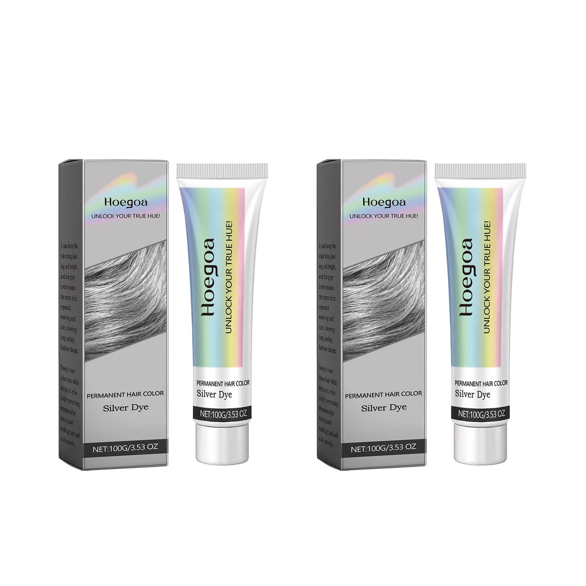 Gray Color Hair Dye Cream Light Color Silver Hair Long-Lasting Color Lock Shiny Hair Unisex Smoky Punk Style Hair Dyeing Cream