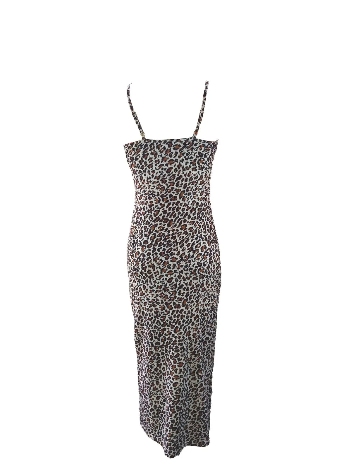Women's Summer Slip Dress Bandeau Tight Height Slit Solid Color Leopard Print Hip Skirt