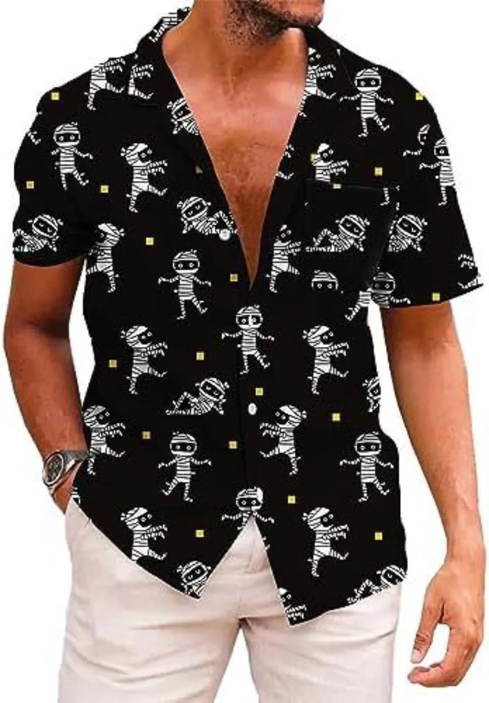 Summer Trendy Hawaiian Men's Palm Beach Shirt Tropical Vacation Clothing