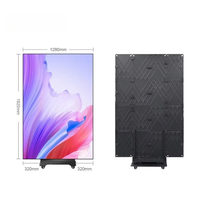 1280*1920mm Indoor Foldable LED Screen P1.53 LED Mall Advertising Mobile Three-fold LED Display