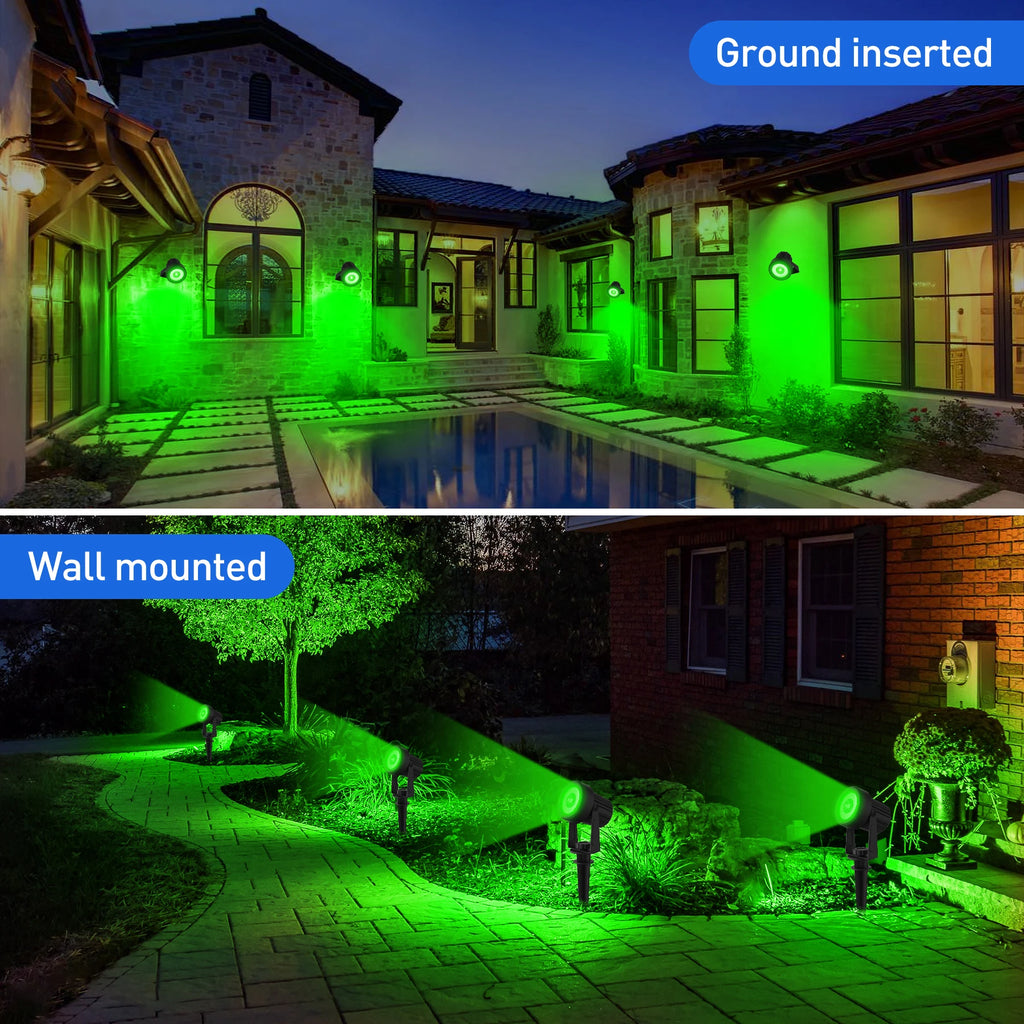 Solar Green Light Outdoor Garden Wall Lamp for Tree Street Decor IP65 Waterproof LED Landscape Countyard Solar Powered Light