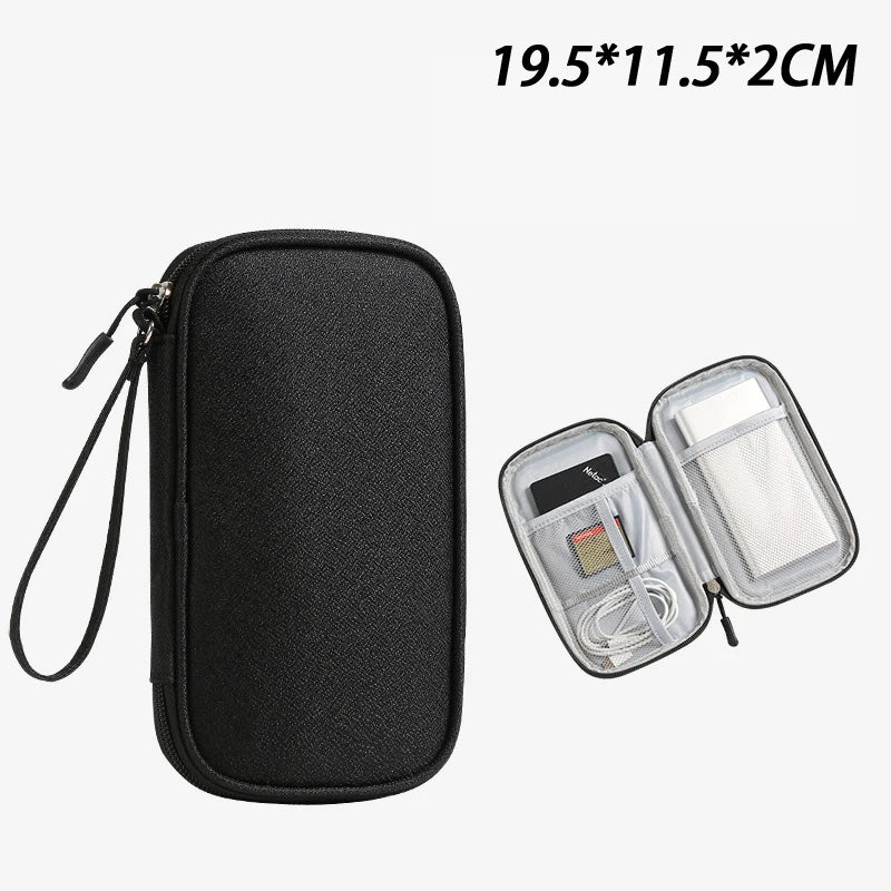 USB Charger Travel Organizer Bag – Mesh-Lined Portable Case for Cables, Adapters & Power Banks, Keeps Tech Gear Tidy