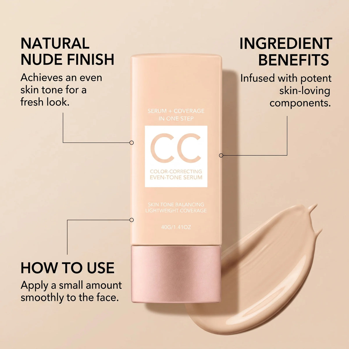 CC Cream Foundation Full Coverage Color Changing Invisible Pores Adapt Dark Skin Tone Makeup Cosmetics Korean Foundation Sticks