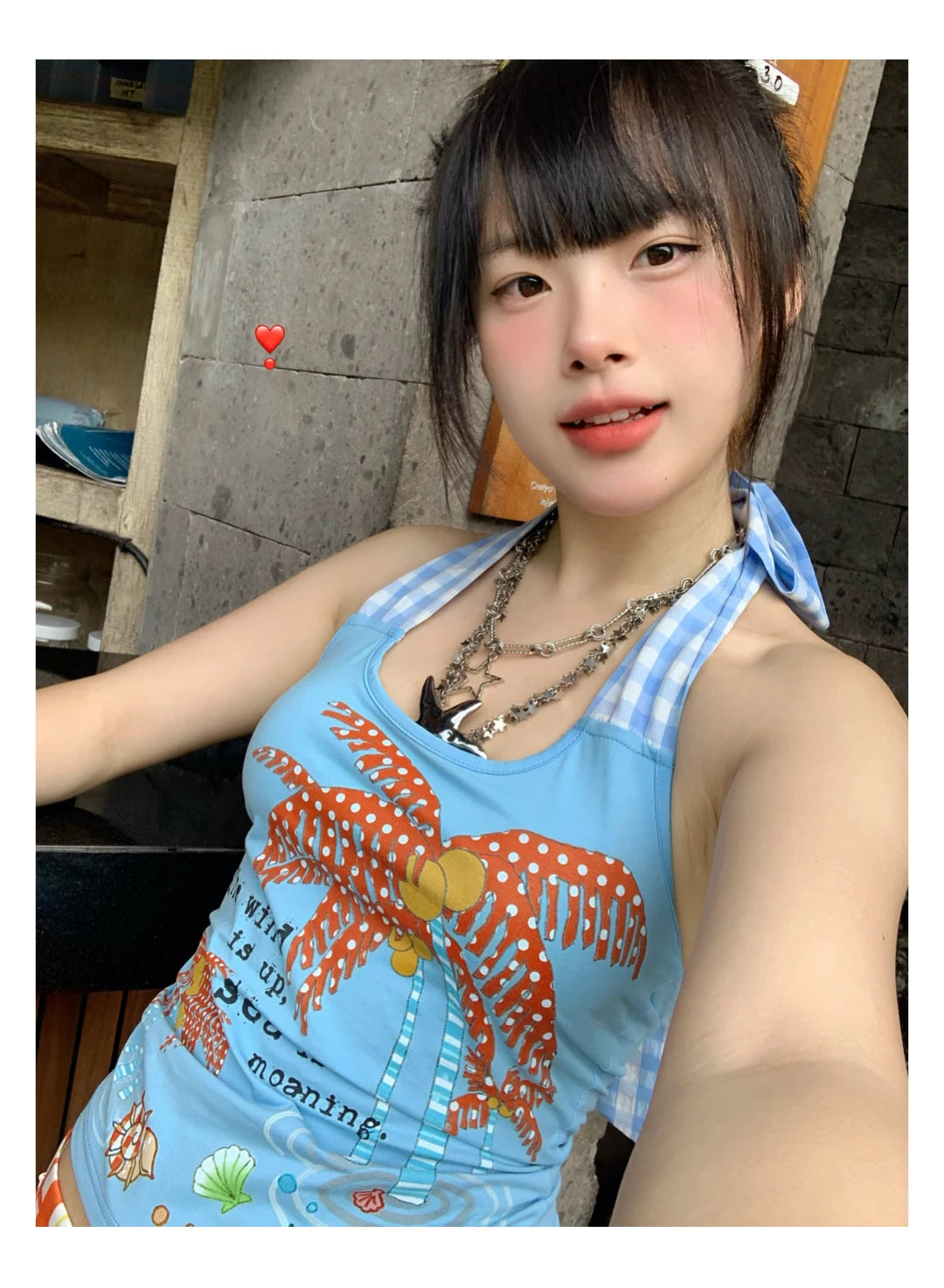 Erwofeina Hotsweet Blue Patchwork Plaid Halter Tops 2000s Clothes Y2k Sleeveless Camis Summer Tank Tops Beach Camisole Chic