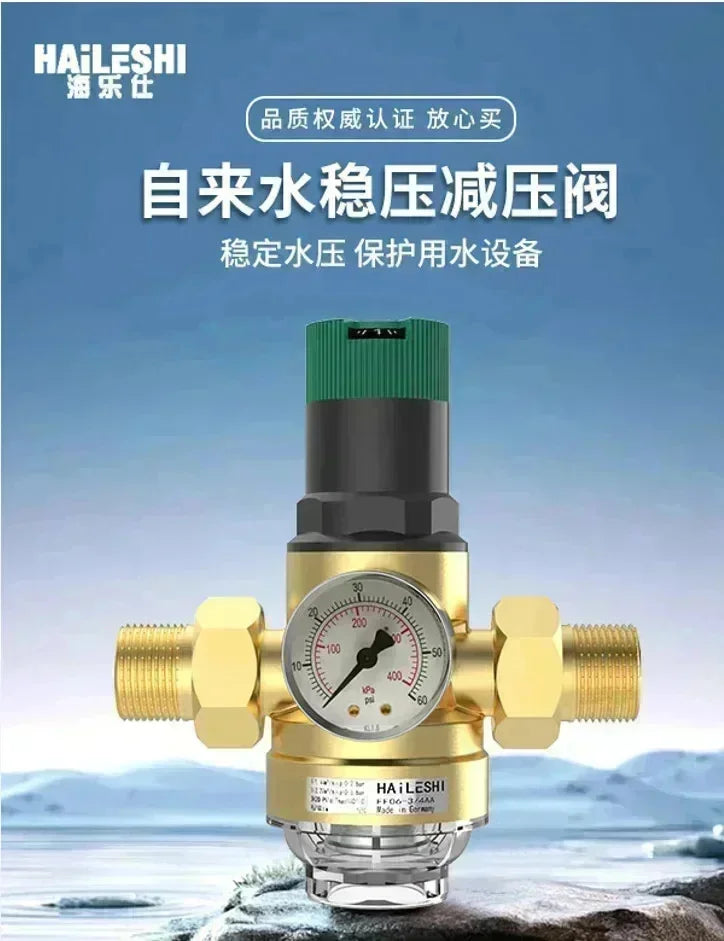 1/2" 3/4" 1" Tap Water Reducing Valve Manually Adjust The Water Pressure Brass Double Union Pipeline Pressure Reducing Valve