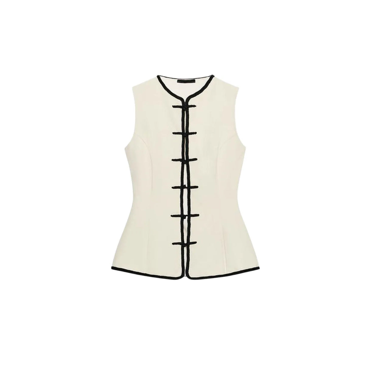 No-Sleeve round Neck Rope Knot Top Wide-Leg Straight Cut Pants Two-Piece Set Women's Fashion Autumn Collection