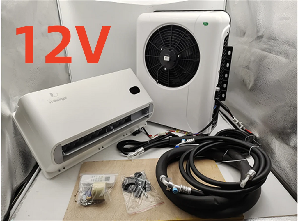 Aspligo 10500BTU 12V Split Air Conditioner Low Noise 24V Energy Saving Parking AC For Car Motorhome Truck Camper RV CE Certified
