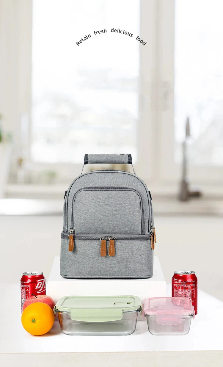 Outdoor Travel Picnic School Food Lunch Bag Insulated Backpack Lunch Box Bags Fresh Cooler Breast Milk Fresh-keeping Handbag