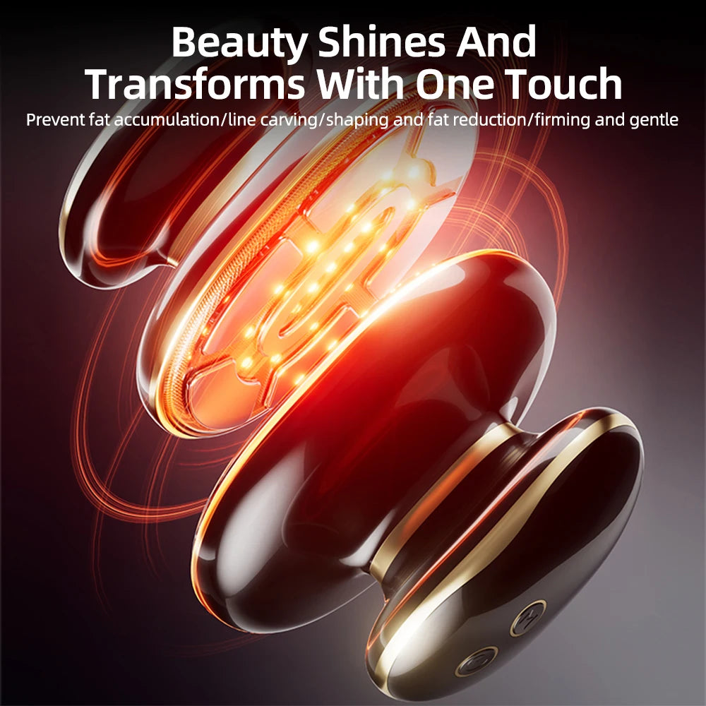 LED Beauty Device with 4 Modes, Color Light Face Body Massager with Warm Care Vibration, USB Handheld Skin Care Tool for Home