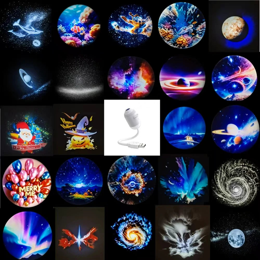 Galaxy Star Night Light Projector 2-in-1 USB Powered Bedroom Car LED Lighting Eye Protection Perfect Christmas Gift