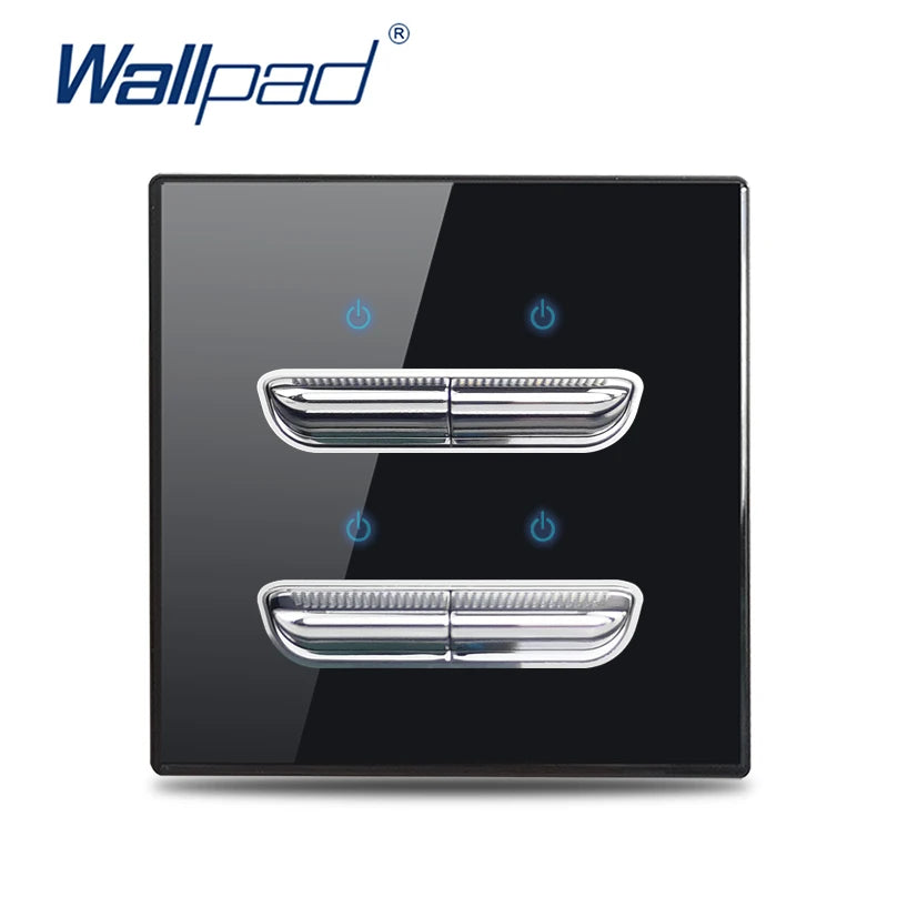 Wall Light Switch 1 2 3 4 Gang Tempered Glass Panel Blue LED Night Light White Black Gray Gold Pass Through Low Price