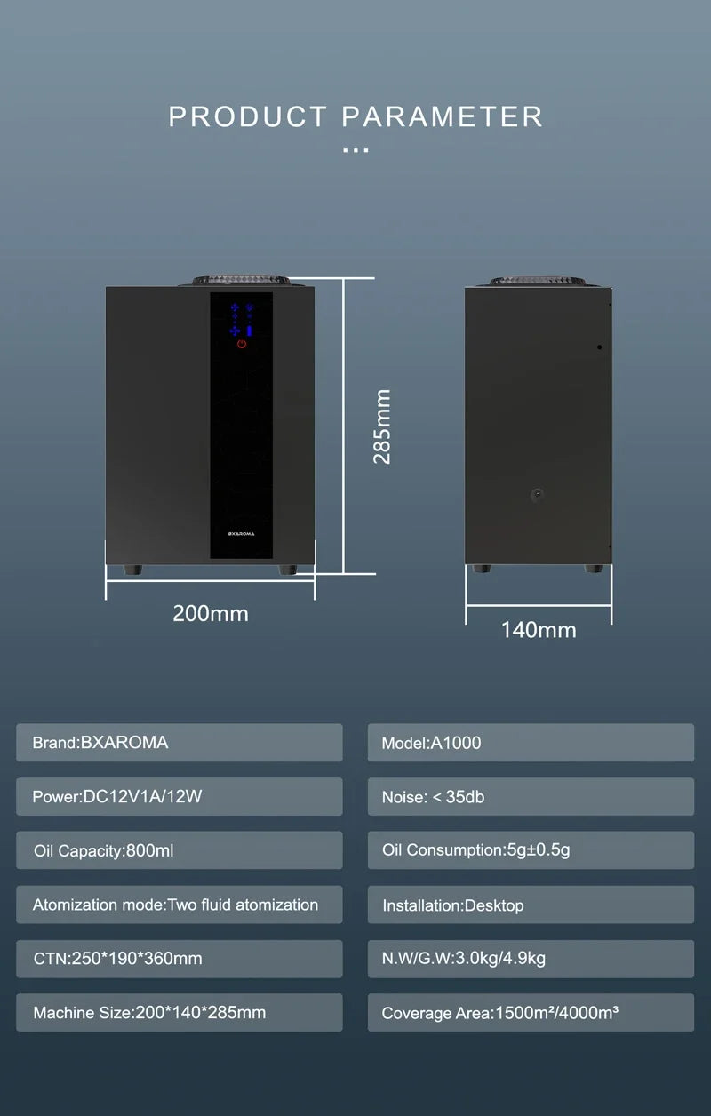 HVAC System Diffuser Smart 800ml Oil Fragrance Wifi App Pure Waterless Essential For Hotel Scent Air Machine A1000 4000CBM