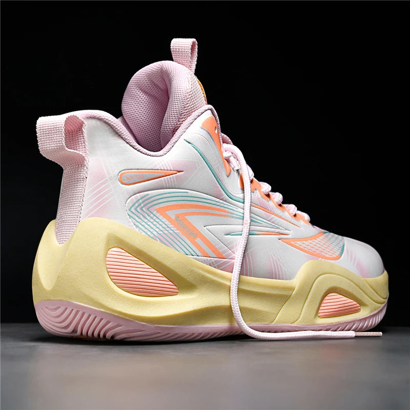 Men's Athletic Basketball Sneakers Breathable Cushioning Non-Slip Wearable Gym Training Running Shoes for Men And Women