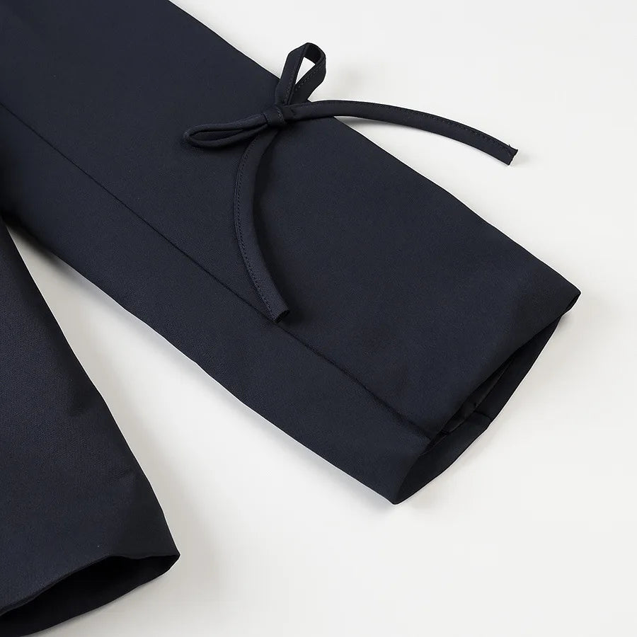 Women's Solid Color Oversized Blazer Bow Detail Lapel Collar Button Casual Jacket Stylish Elegant Office Lady Streetwear Coat
