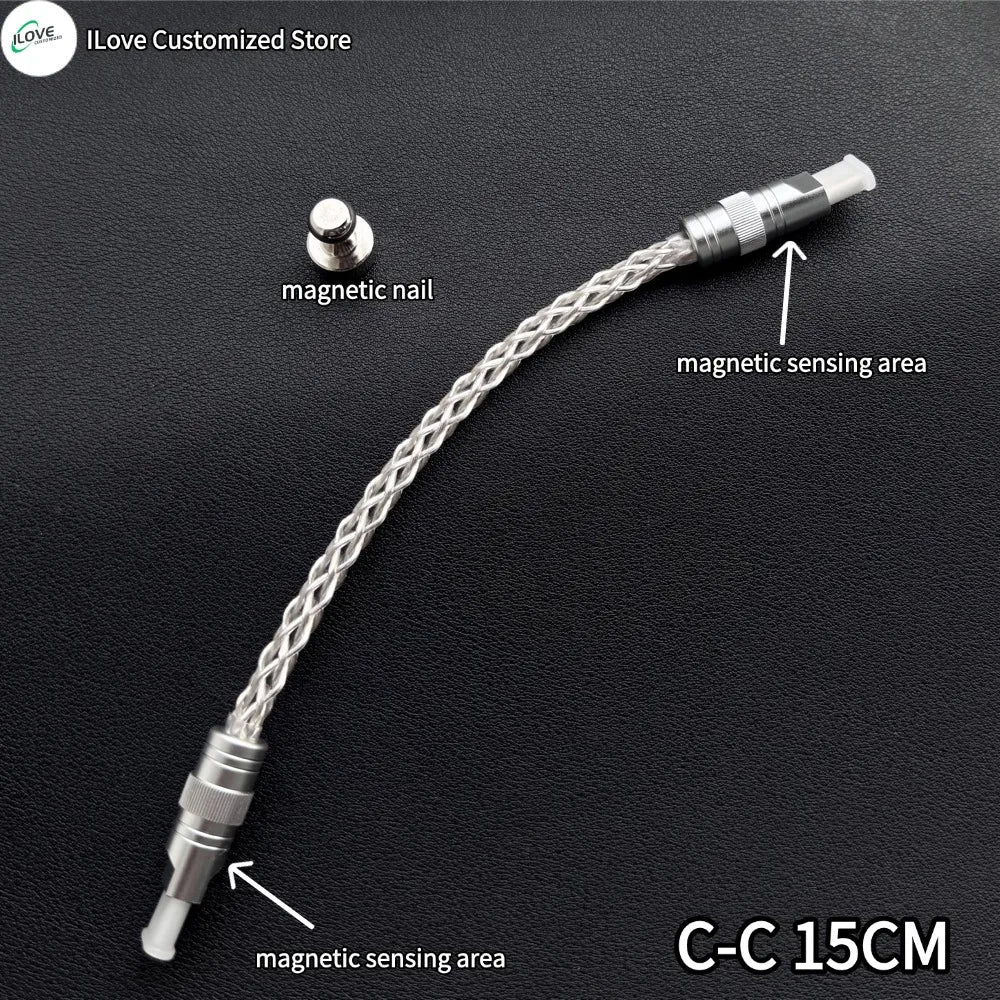 15cm C-C/USB-C Single Crystal Copper Keyboard Cable Supports 8K Magnetic Controllable Lights for HMlab Hub