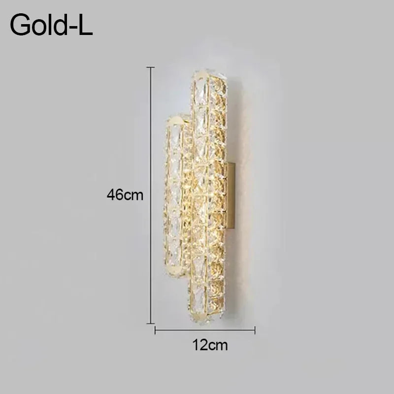 Luxury Modern LED Crystal Remote Control Wall Lamps for Living Room Bedroom Decoration Indoor Lights Fixtures Home Wall Decor